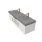 Castello Usa Thames 60-inch White Vanity Set with Gray Top and Gold Handles CB-MC-60W-GLD-20146-GR - alternate 6
